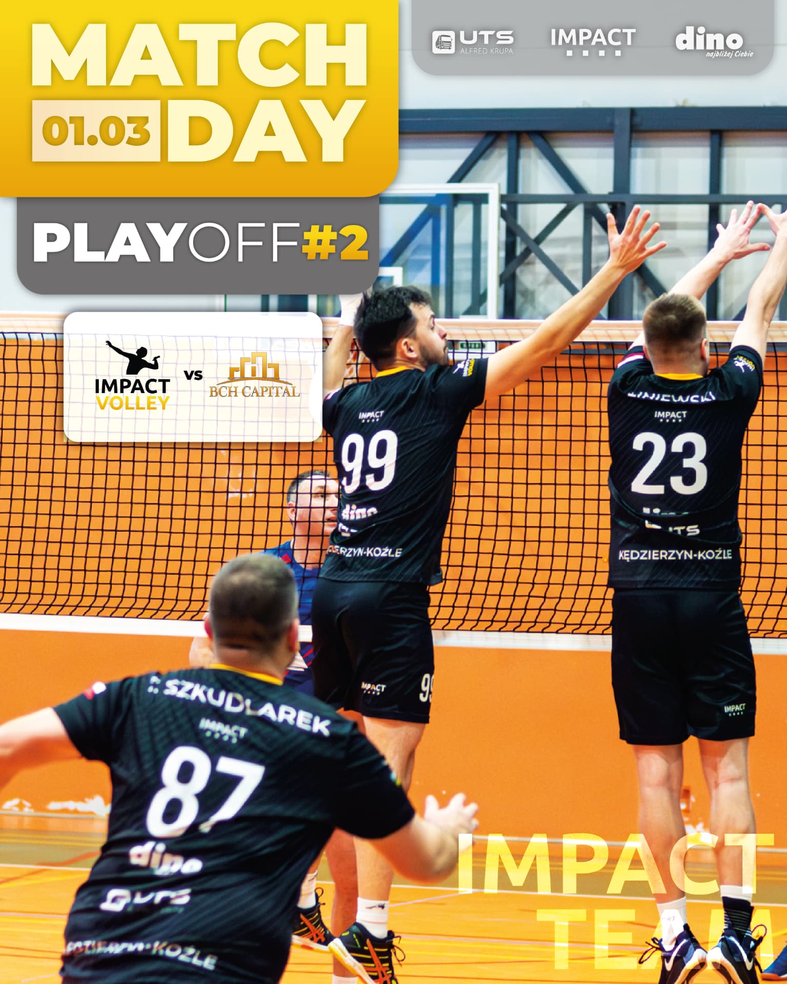 Blok Impact Team podczas meczu play-off